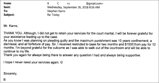Client testimonial